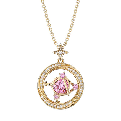 Libra Constellation Zodiac 12 Horoscope Astrology CZ Necklace Sterling Silver