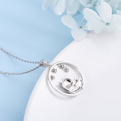 Mother Daughter Owl Sterling Silver Necklace