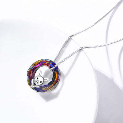 Lovely Pig Crystal Sterling Silver Necklace