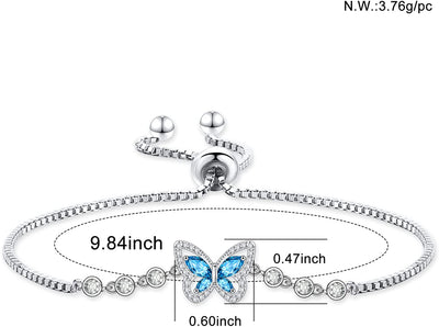 Double Butterfly Sterling Silver Bracelet