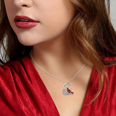 Cardinal Rose Heart Sterling Silver Necklace