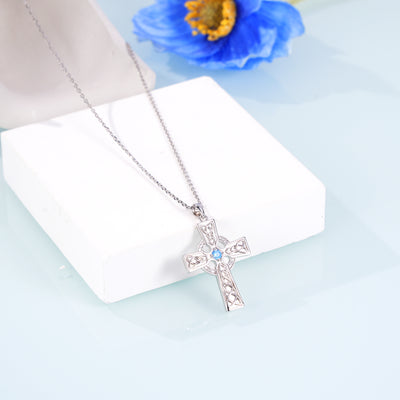Cross Celtic Knot Necklace Sterling Silver