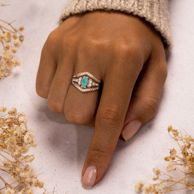 The Ocean's Embrace S925 2 Piece Rings