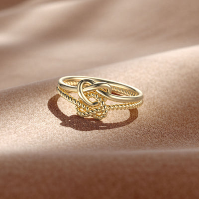 Tied By Angel's Hands Double Band Knotted Ring