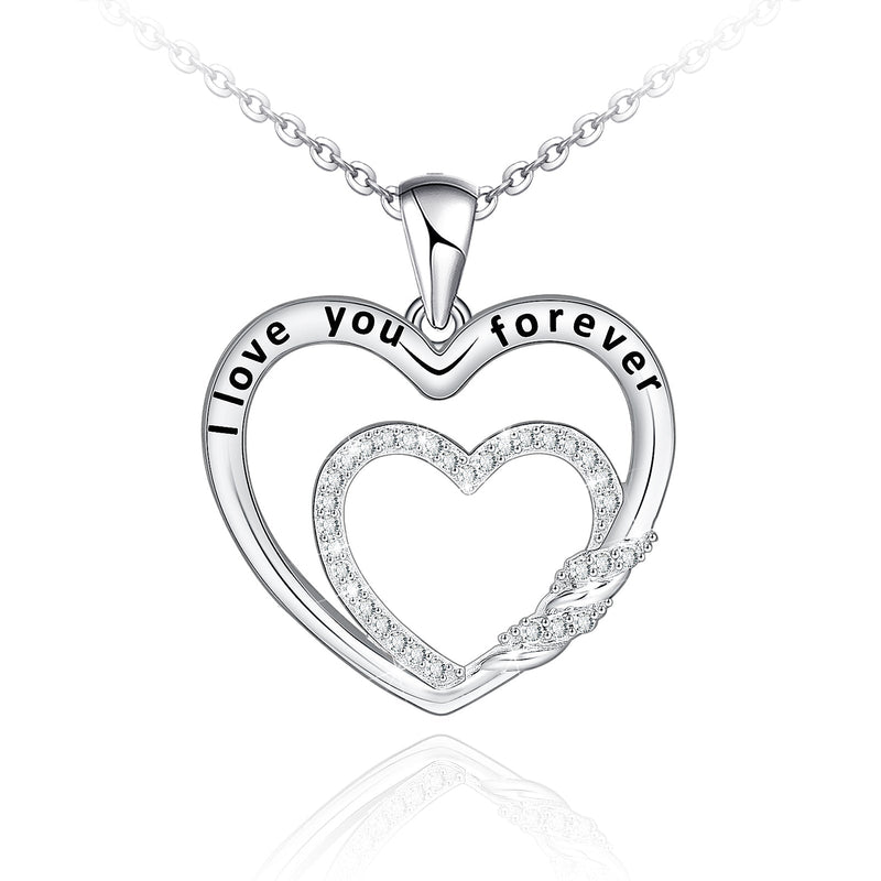 Double Heart Sterling Silver Necklace