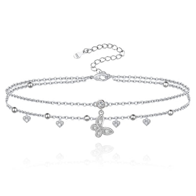 Double Layered Butterfly Sterling Silver Bracelet