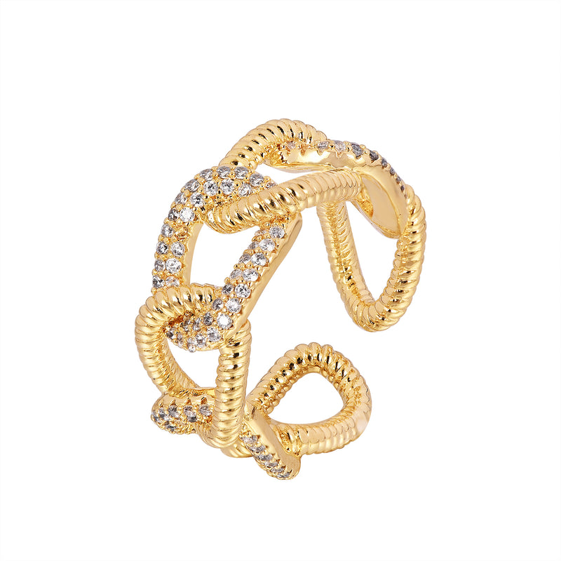 Twist Chain Open Ring