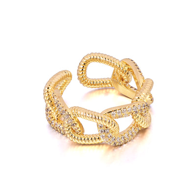 Twist Chain Open Ring