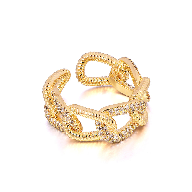 Twist Chain Open Ring