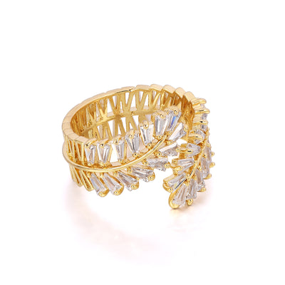 Gold Leaf Sterling Silver Ring