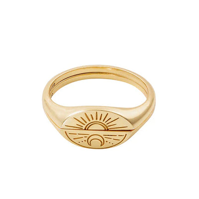 Sun & Moon Sterling Silver Ring Set