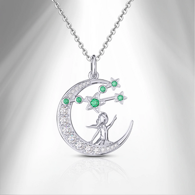 Zodiac Taurus 12 Constellation Birthstone Necklace Sterling Silver