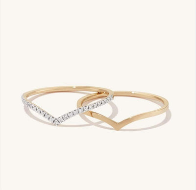 Wishbone Stacker Sterling Silver Ring Set