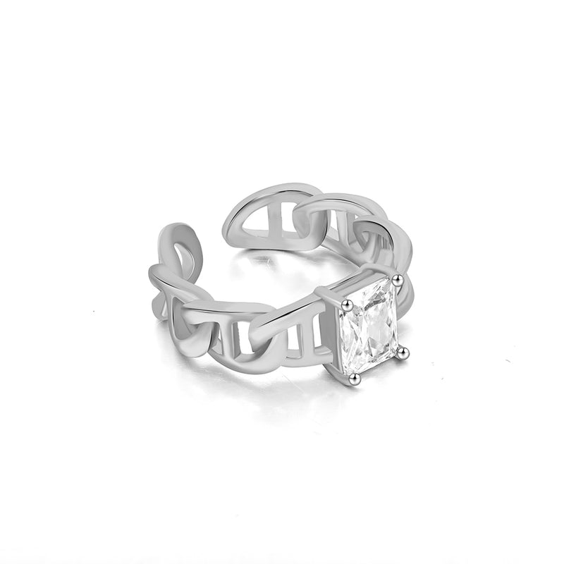 Chain Sterling Silver Open Ring