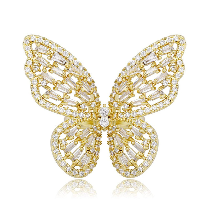 Sparkling Cubic Zirconia Butterfly Ring