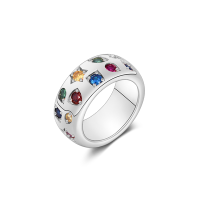 Colorful Stone Sterling Silver Ring