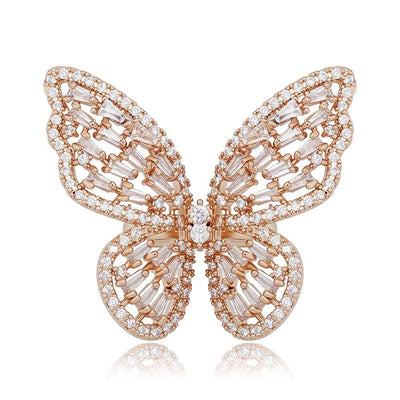 Sparkling Cubic Zirconia Butterfly Ring