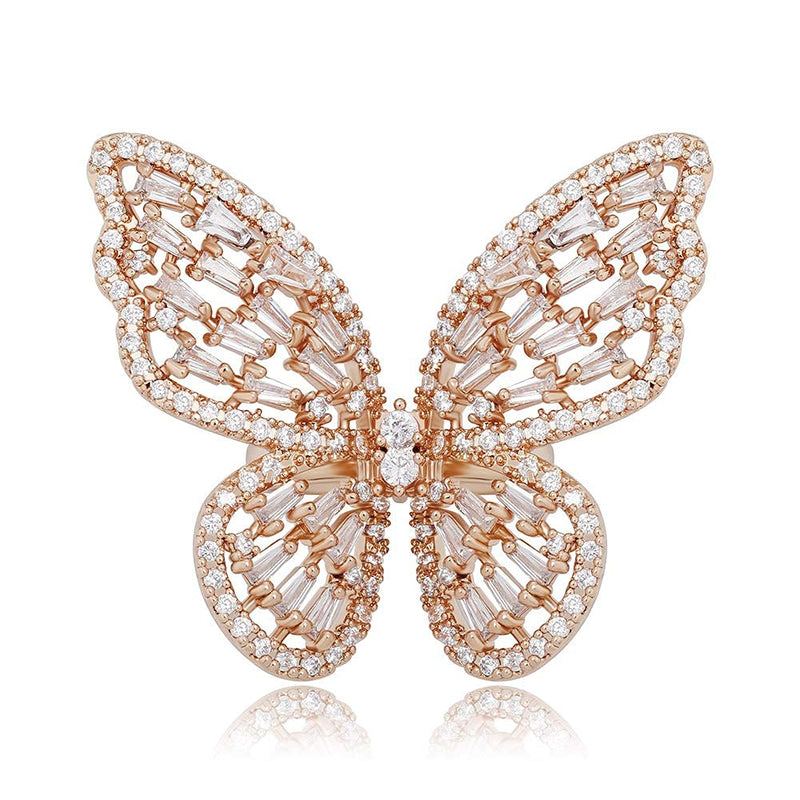 Sparkling Cubic Zirconia Butterfly Ring