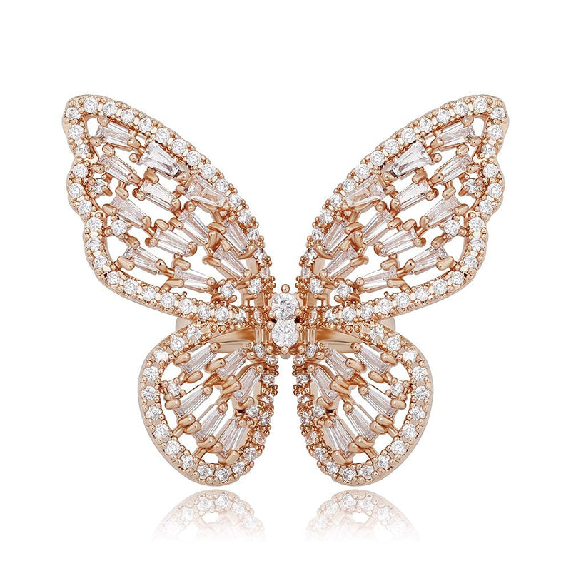 Sparkling Cubic Zirconia Butterfly Ring