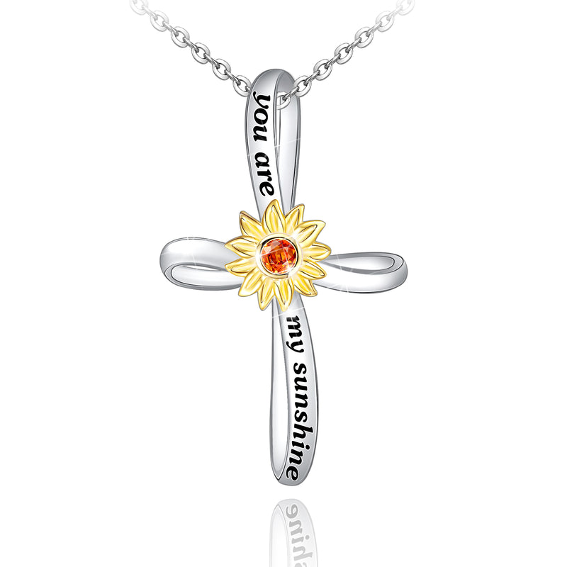 Sunflower Infinity Sterling Silver Necklace