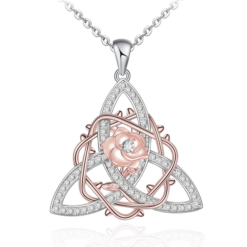 Celtic Rose Necklace Sterling Silver
