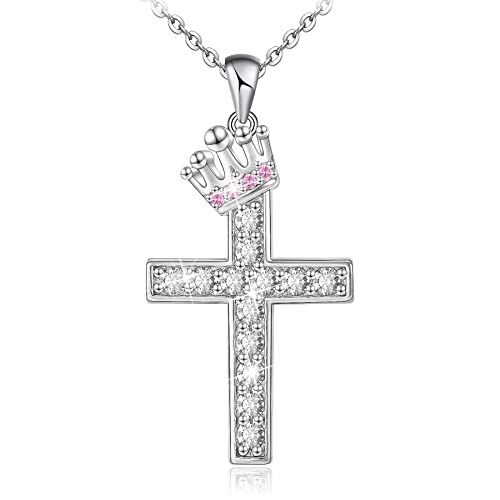 Crown Cross Sterling Silver Necklace