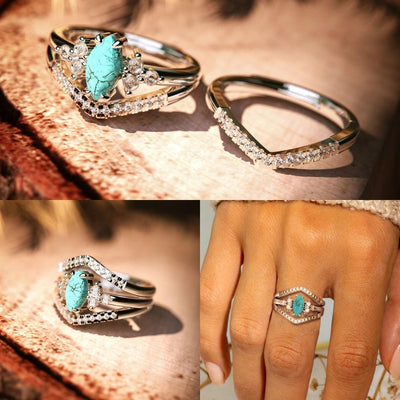 The Ocean's Embrace S925 2 Piece Rings