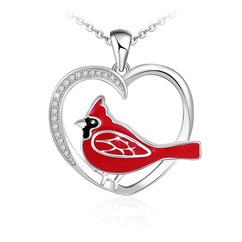 Cardinals Heart Sterling Silver Necklace