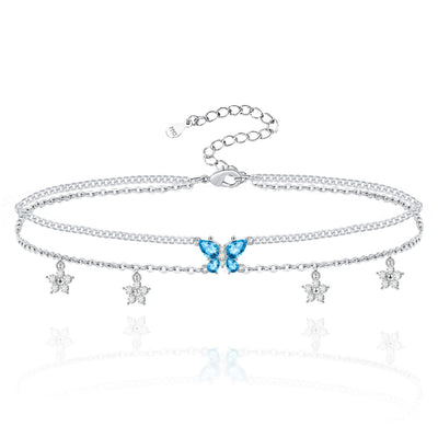 Butterfly Sterling Silver Anklet