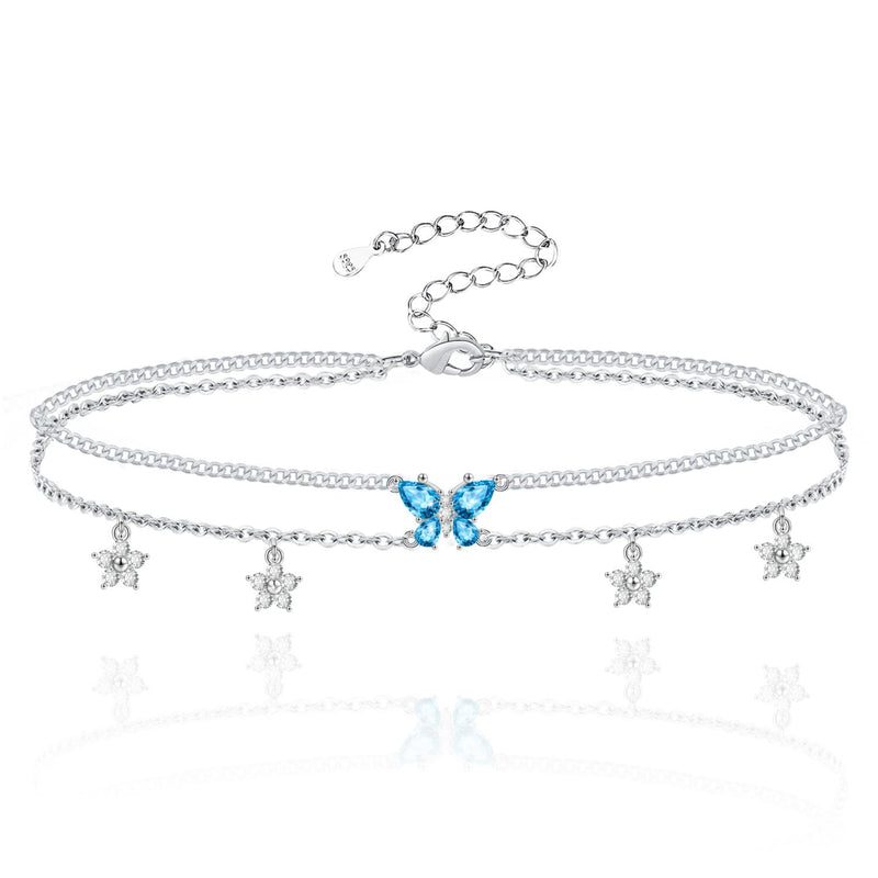 Butterfly Sterling Silver Anklet