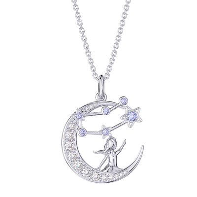 Zodiac Gemini 12 Constellation Birthstone Necklace Sterling Silver