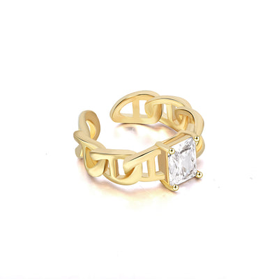 Chain Sterling Silver Open Ring