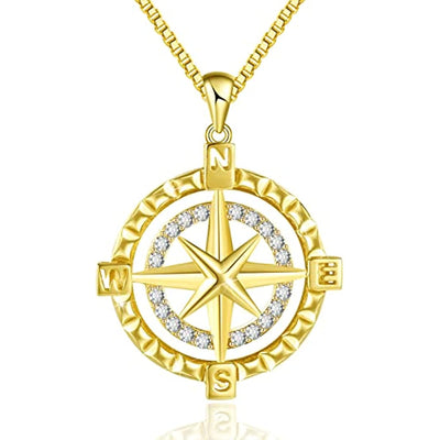 Compass Necklace Sterling Silver