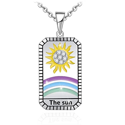 Tarot Card Good Luck Sun Sterling Silver Necklace