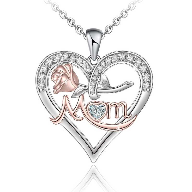 Rose Heart  Sterling Silver Necklace