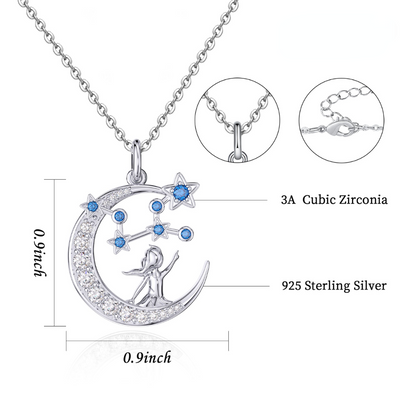 Zodiac Virgo 12 Constellation Birthstone Necklace Sterling Silver