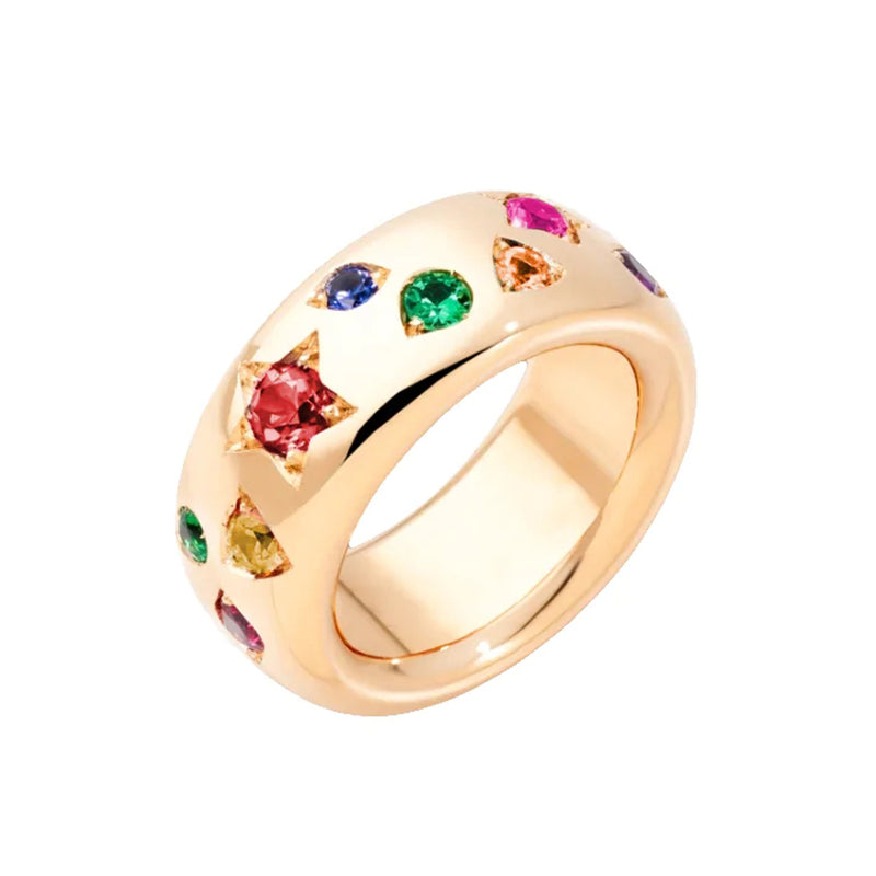 Rainbow Colour Stering Silver Ring