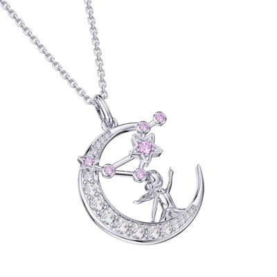 Zodiac Libra 12 Constellation Birthstone Necklace Sterling Silver