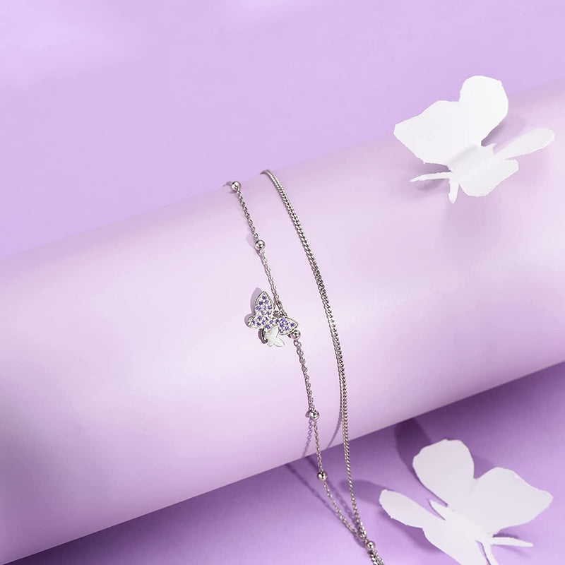 Butterfly Sterling Silver Anklet