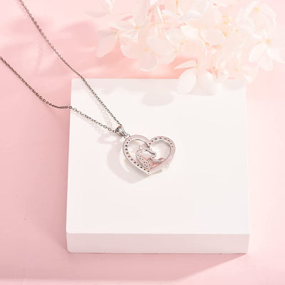Lucky Unicorn Heart Sterling Silver Necklace