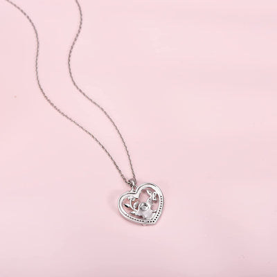 Lucky Elephant Heart Sterling Silver Necklace