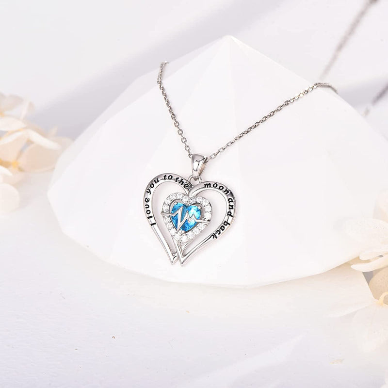 Heartbeat Crystal Sterling Silve Necklace