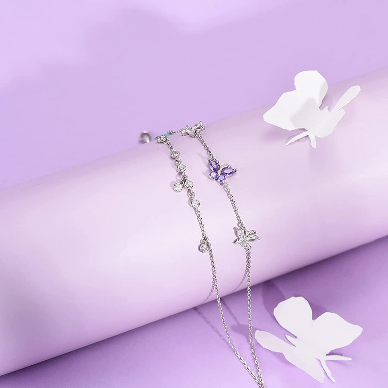 Butterfly Sterling Silver Anklet