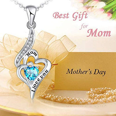 I Love You Mom Sterling Silver Necklace