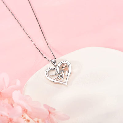 Rose Heart  Sterling Silver Necklace