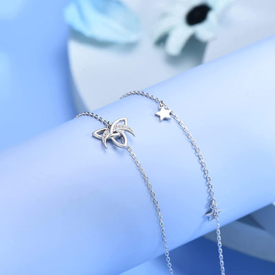 Celtic Knot Star Sterling Silver Anklet