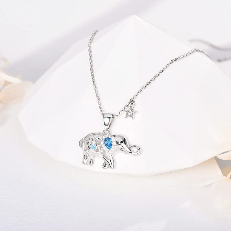 Luck Elephant Evil Eye Sterling Silver Necklace