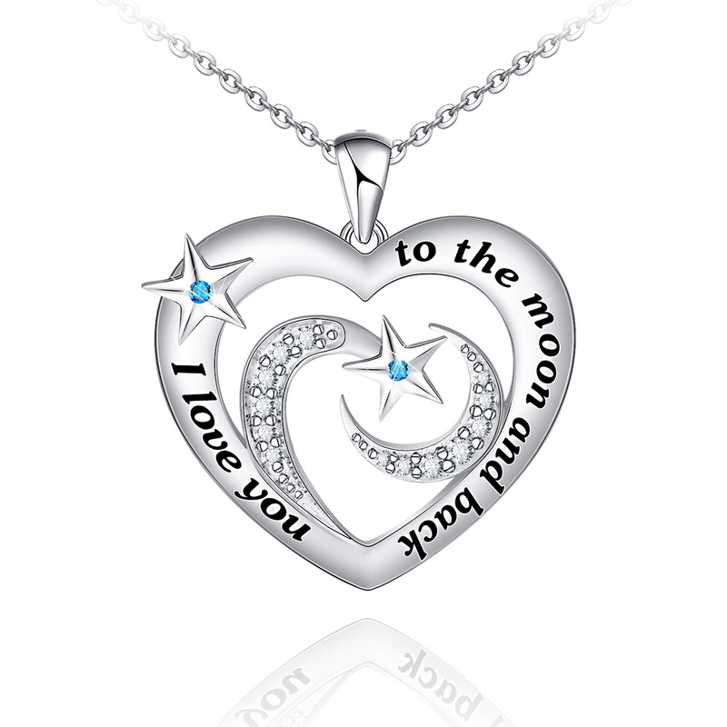 Star Moon Surround Sterling Silver Necklace