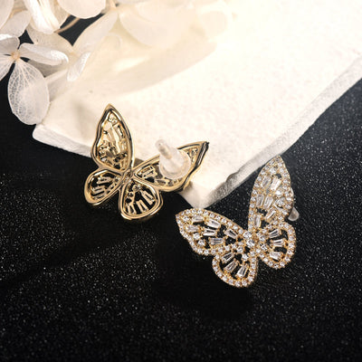 Gold Butterfly Sterling Silver Earring