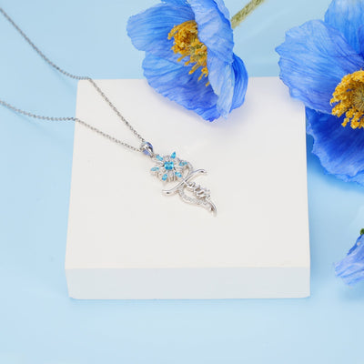Sunflower Cross Necklace for Women Sterling Silver